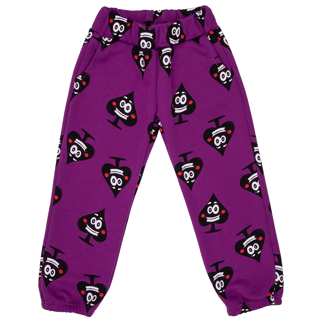 Oversized Children's Sweatpants - Ace of Spades Purple