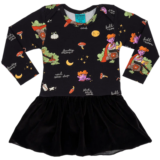 Baby bodysuit with long sleeves and skirt - Moonstruck