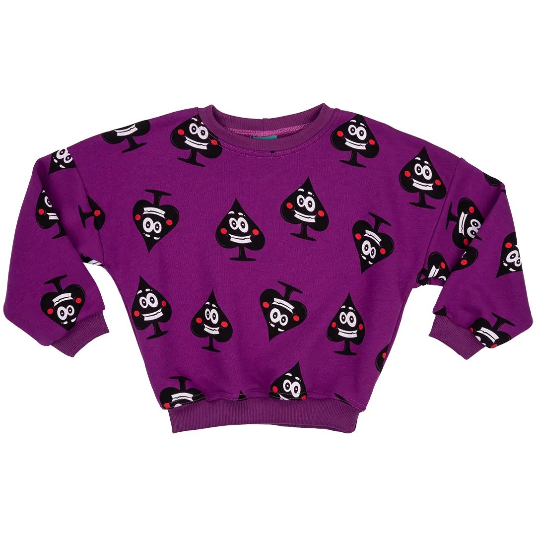 Oversized children's sweatshirt - Ace of Spades Purple