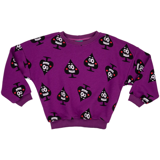 Oversized children's sweatshirt - Ace of Spades Purple