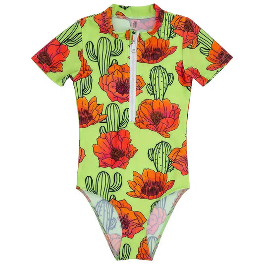 Girls UV50+ Swimsuit - Prickly Pear