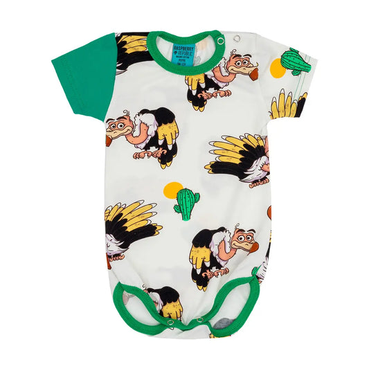 Baby Bodysuit with Short Sleeves - Desert Vulture White