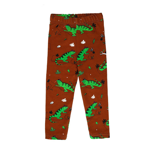 Children's Leggings - Brown Iguana