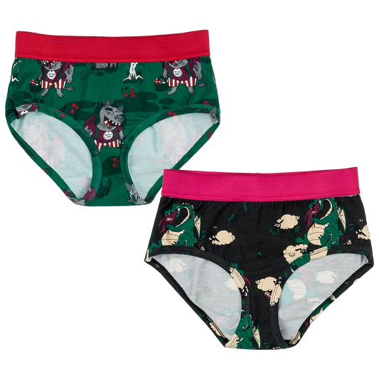 Colorful women's panties, 2 pairs - Trolls, Veggie Dragon