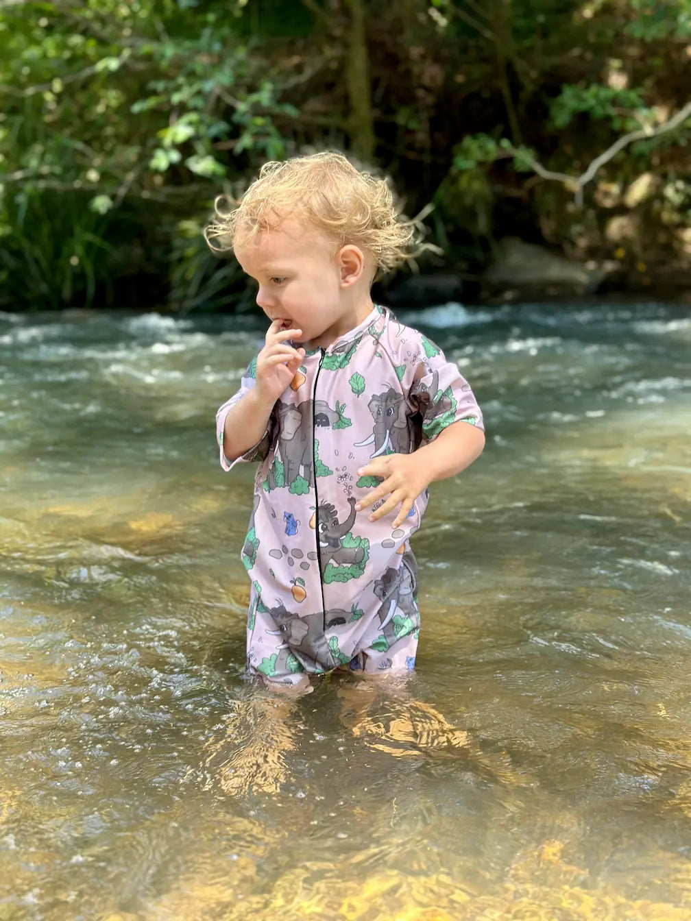 Children's Unisex UV50+  Coverall Swimsuit - Wooly Mammoth