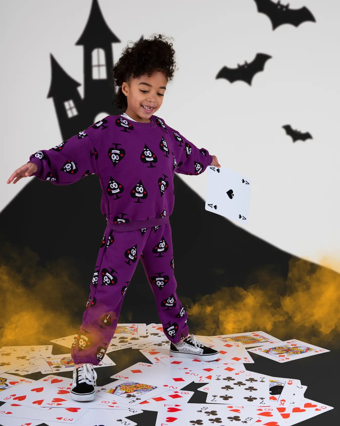 Oversized Children's Sweatpants - Ace of Spades Purple
