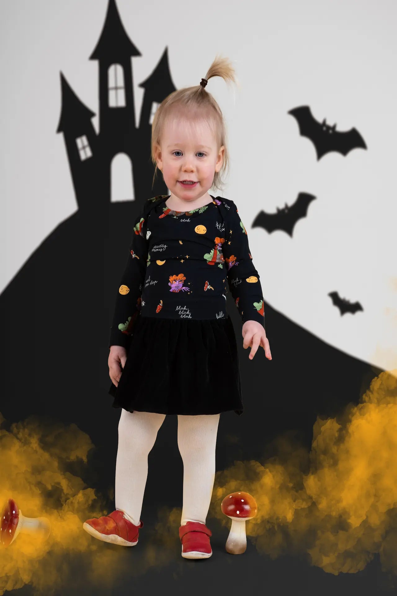 Baby bodysuit with long sleeves and skirt - Moonstruck