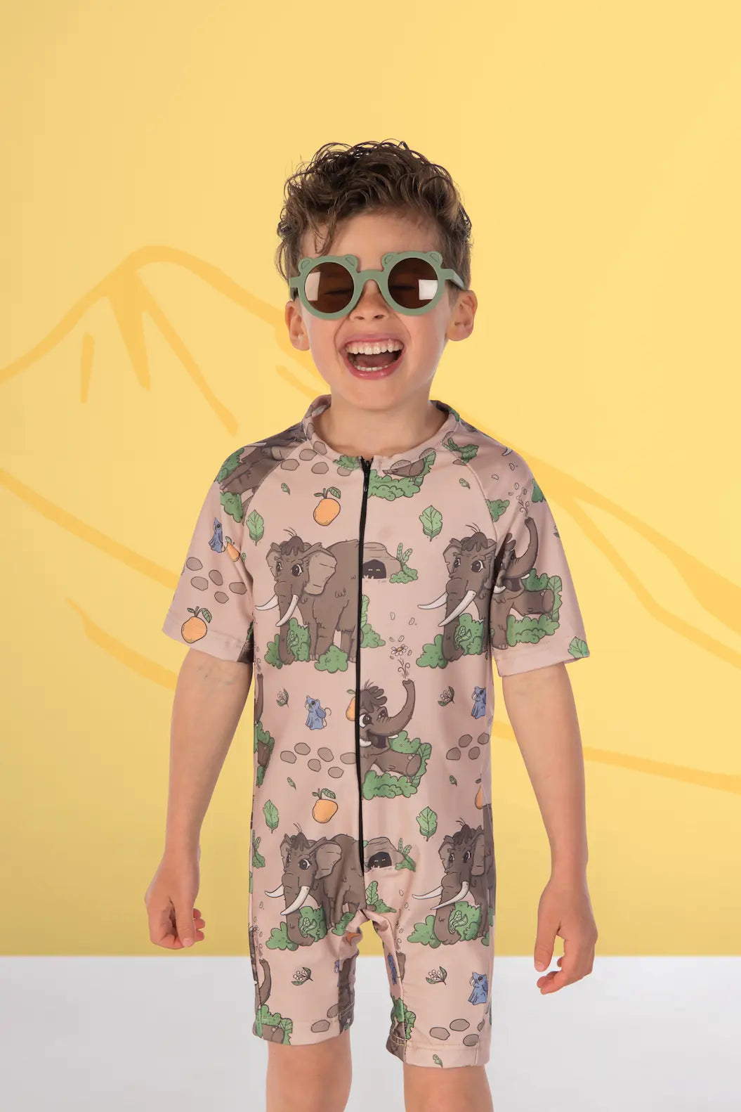 Children's Unisex UV50+  Coverall Swimsuit - Wooly Mammoth