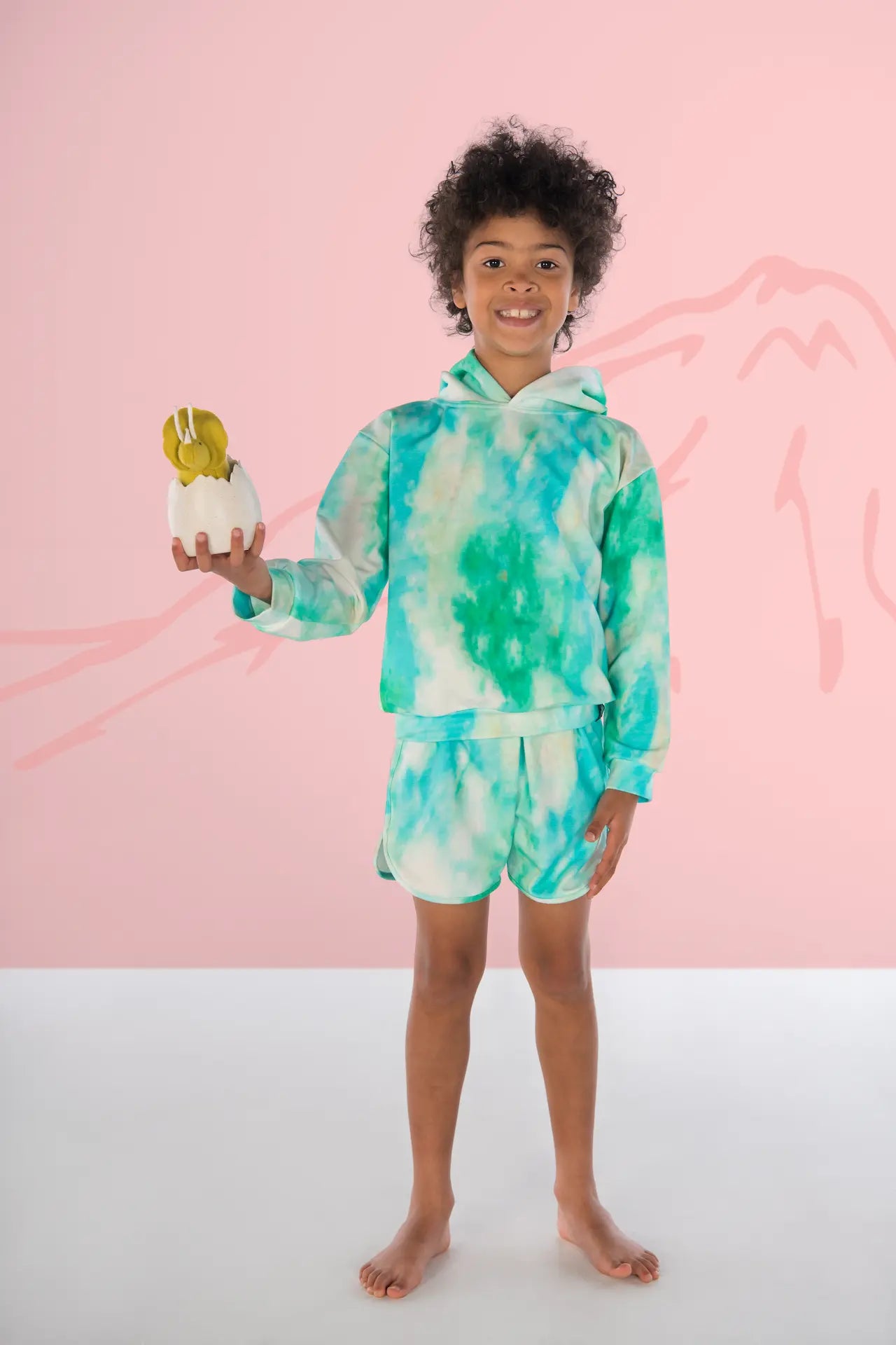 Childrens Sweatshorts - Tie Dye Green