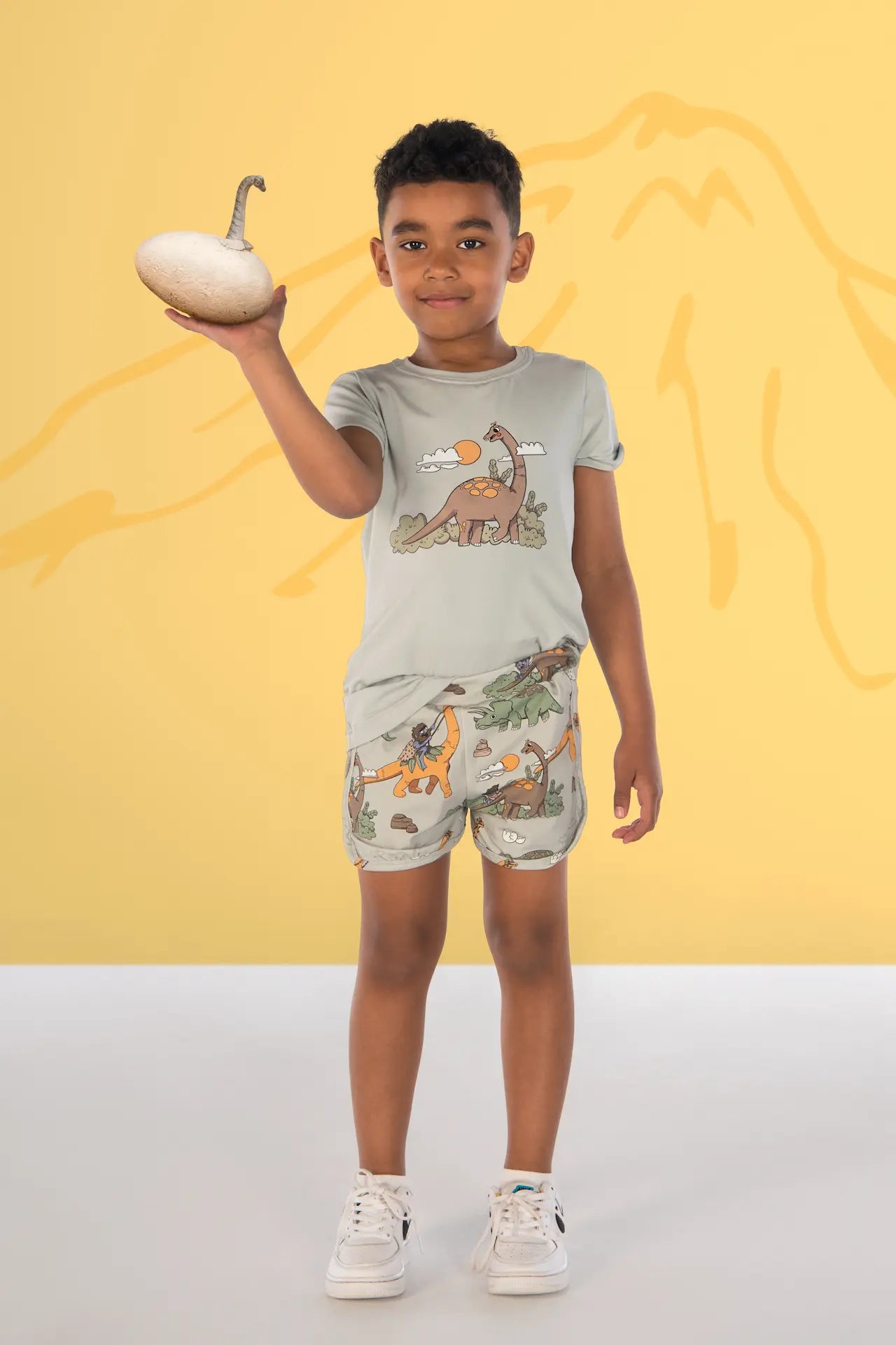 Children's shorts - Dino Riders gray