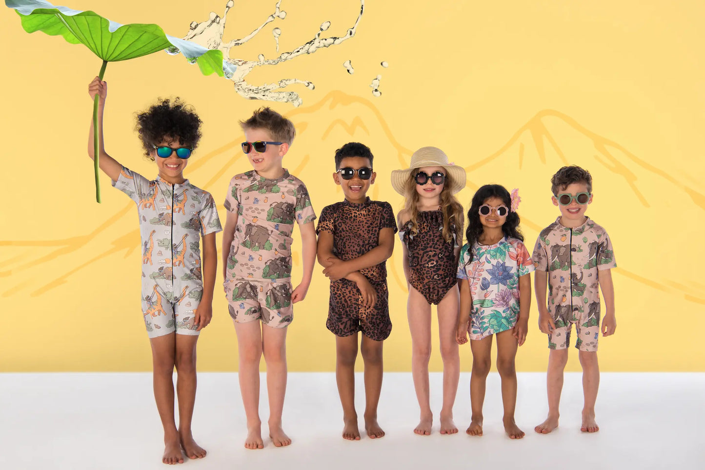 Children's Unisex UV50+  Coverall Swimsuit - Wooly Mammoth