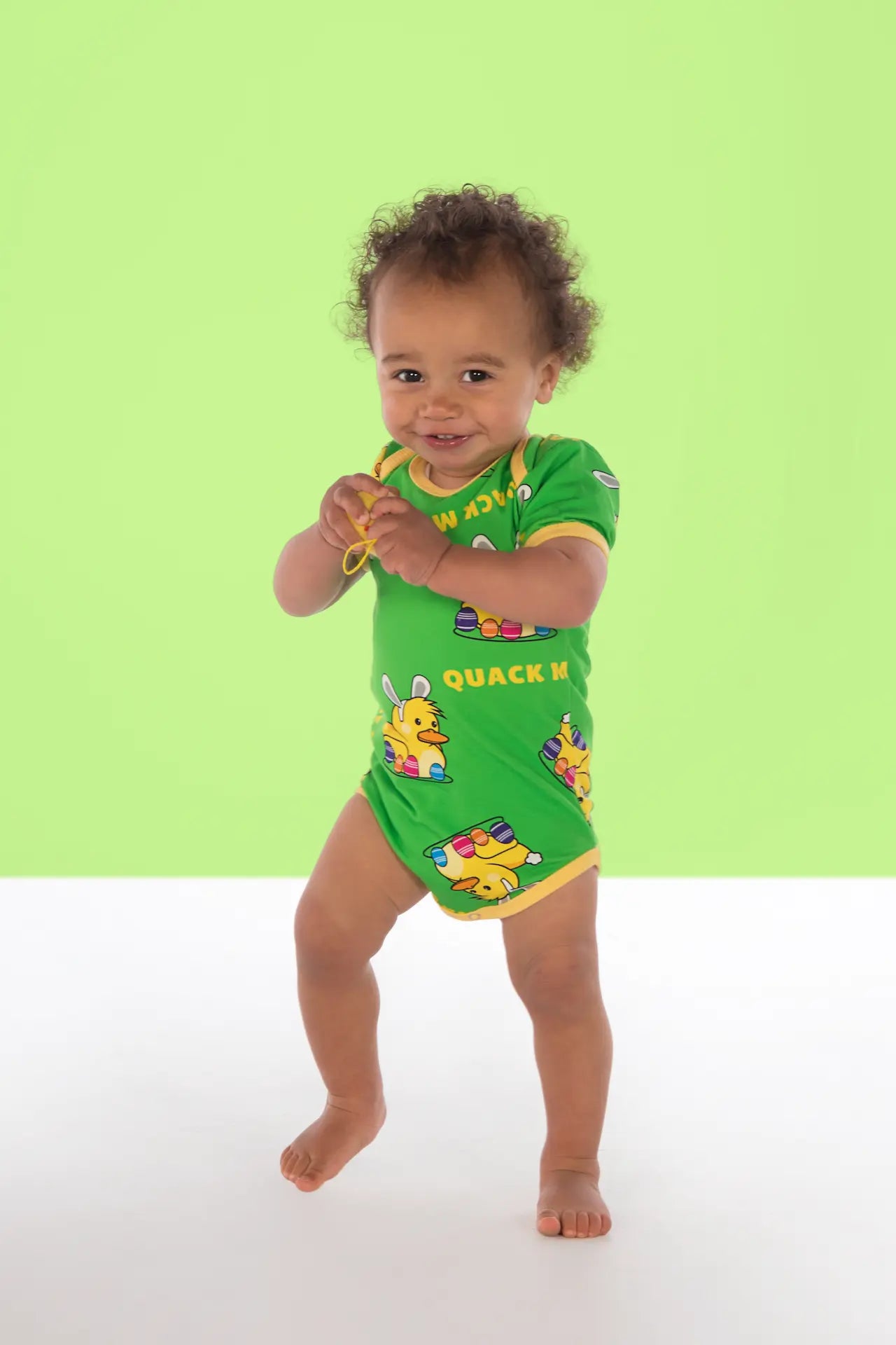 Short-sleeved baby bodysuit - Quack Quack