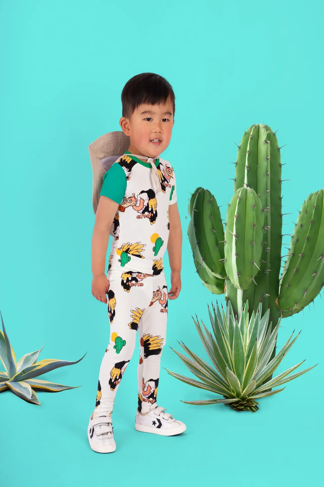Children's Leggings - Desert Vulture White