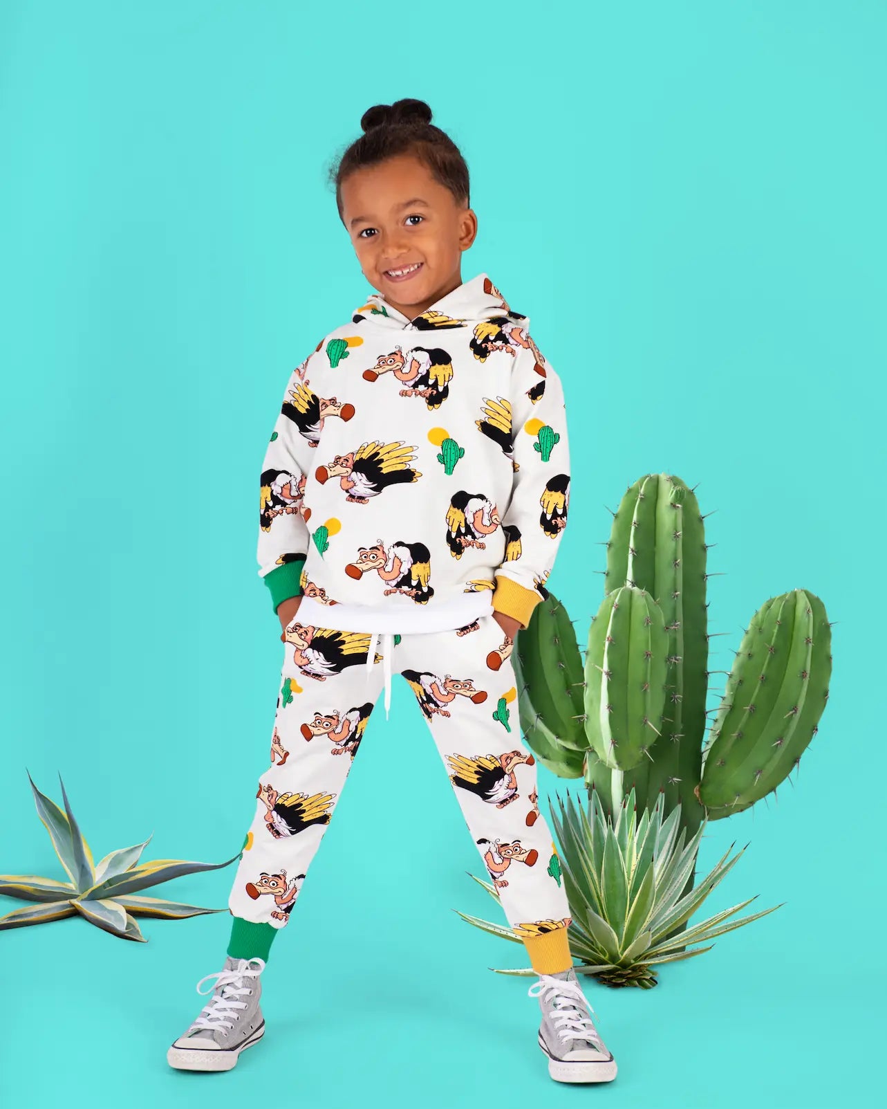 Children's Hoodie - Desert Vulture White