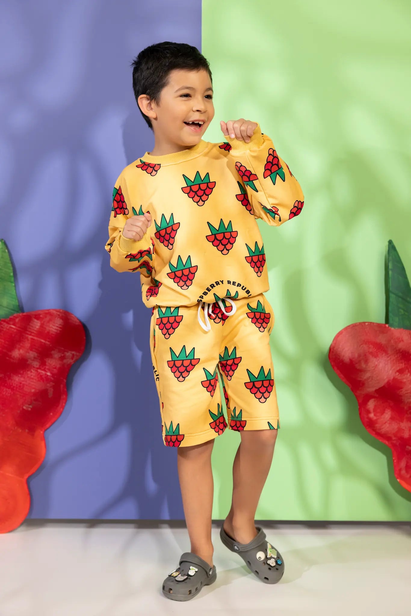 Children's sweatshirt - Raspberry Love Yellow