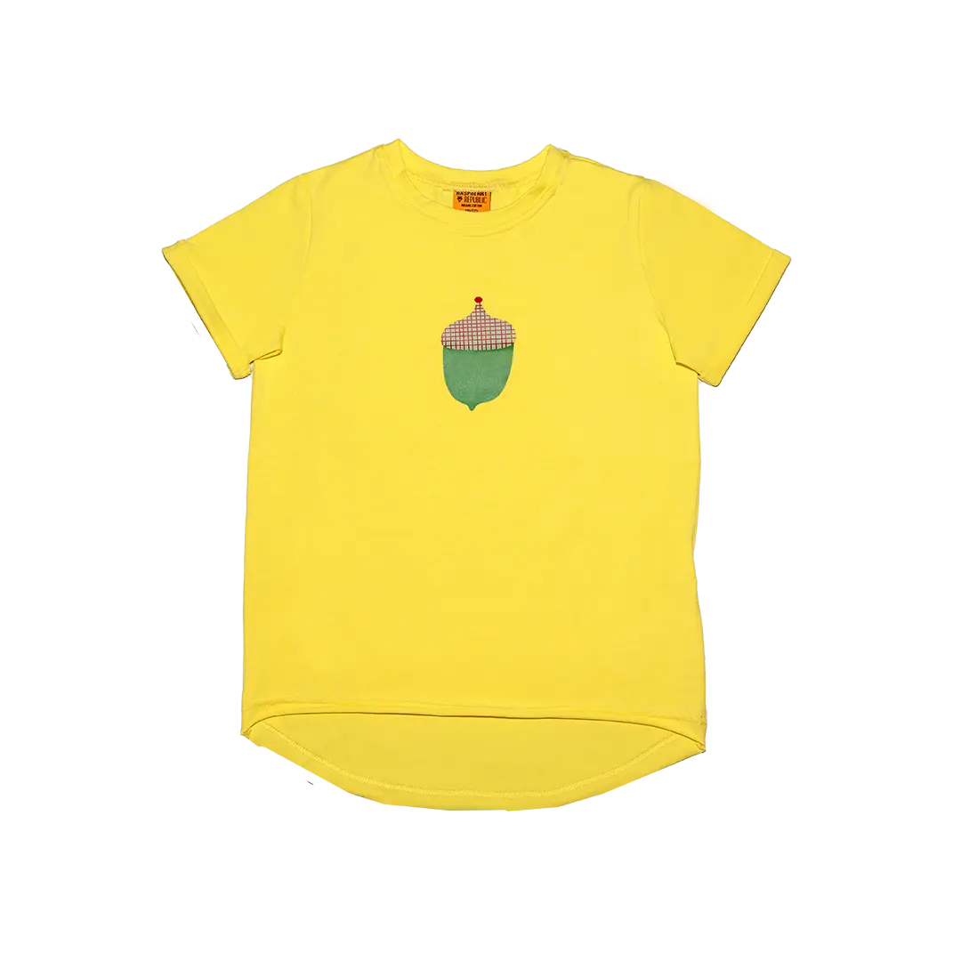 Koszulka dziecięca z krótkim rękawem - Żołędzie Żółty