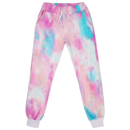 Spodnie dresowe dziecięce - Tie Dye Różowy