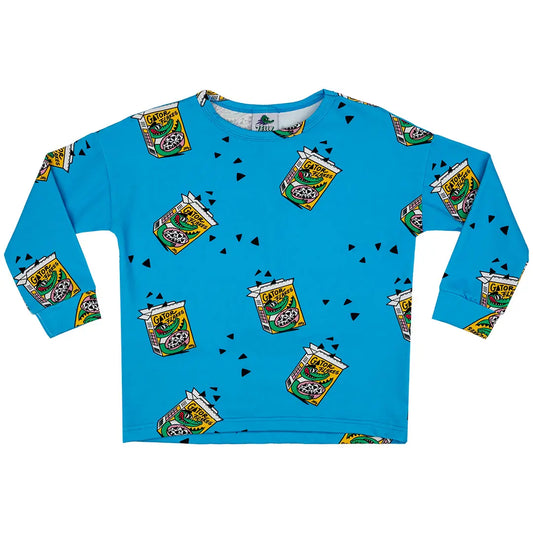 Children's Long Sleeve T-Shirt - Breakfast Cereal Blue