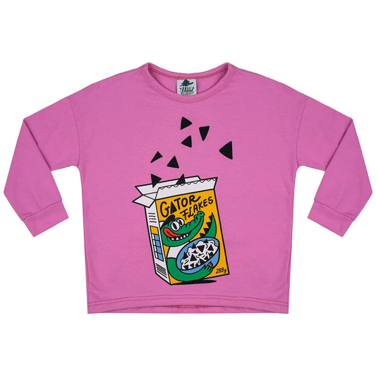 Children's Long Sleeve T-Shirt - Breakfast Cereal Pink