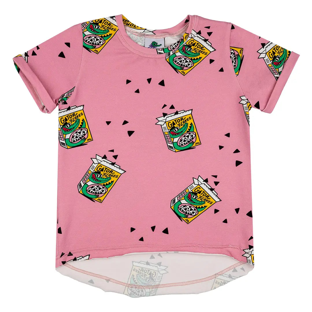 Children's Short Sleeve T-Shirt - Breakfast Cereal Pink