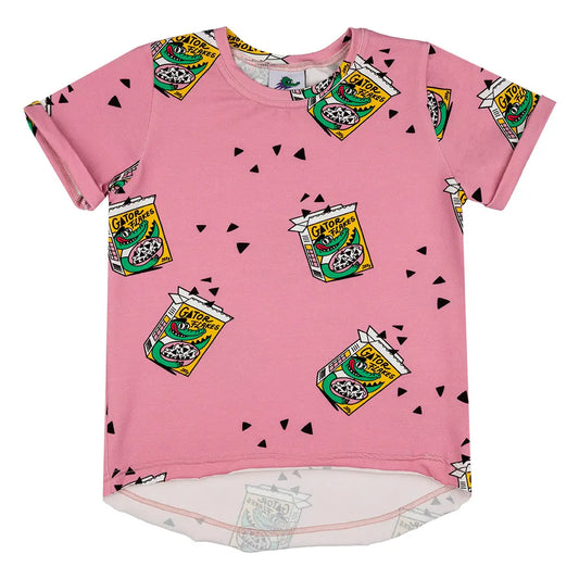 Children's Short Sleeve T-Shirt - Breakfast Cereal Pink