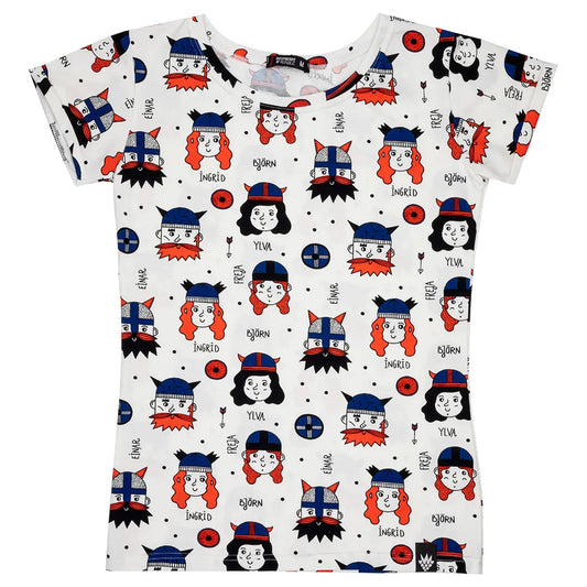Colorful women's short-sleeved T-shirt - Vikings